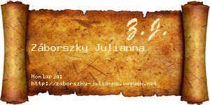 Záborszky Julianna névjegykártya